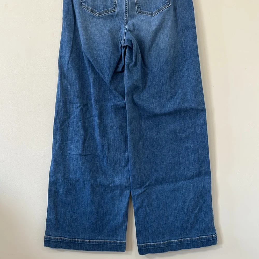 Spanx Seamed Front Wide Leg Jeans Vintage Indigo Size Medium - Picture 8 of 12